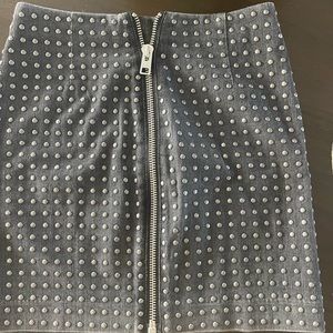 Allsaints  grey denim (cotton skirt) with studs size small size